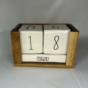 Rae Dunn Ceramic Wood Perpetual Calendar